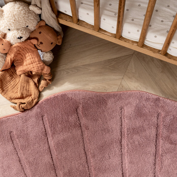 Kinderteppich Waschbar - Coco Muschel Dunkelrosa - 1