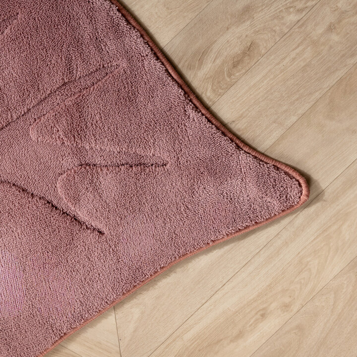 Kinderteppich Waschbar - Coco Blatt Dunkelrosa - 3