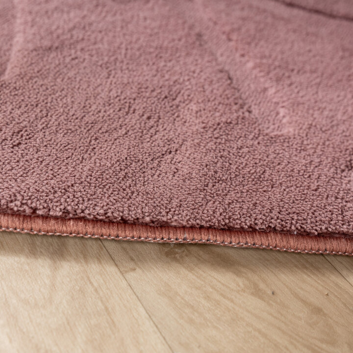 Kinderteppich Waschbar - Coco Blatt Dunkelrosa - 4