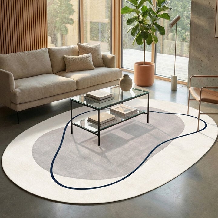 Teppich Organisch - Elyra Grau Blau