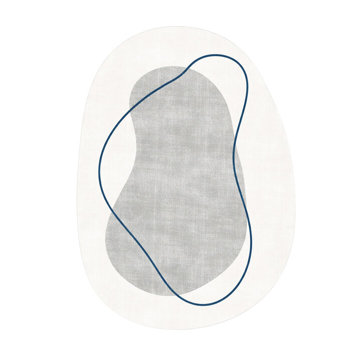 Teppich Organisch - Elyra Grau Blau - 1