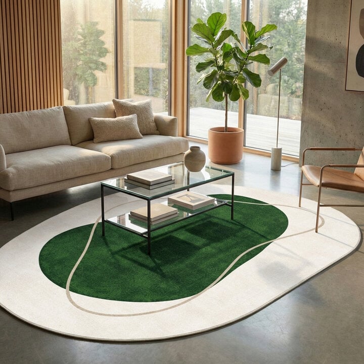 Teppich Organisch - Elyra Grün Beige