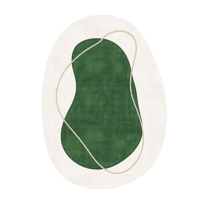 Teppich Organisch - Elyra Grün Beige - 1