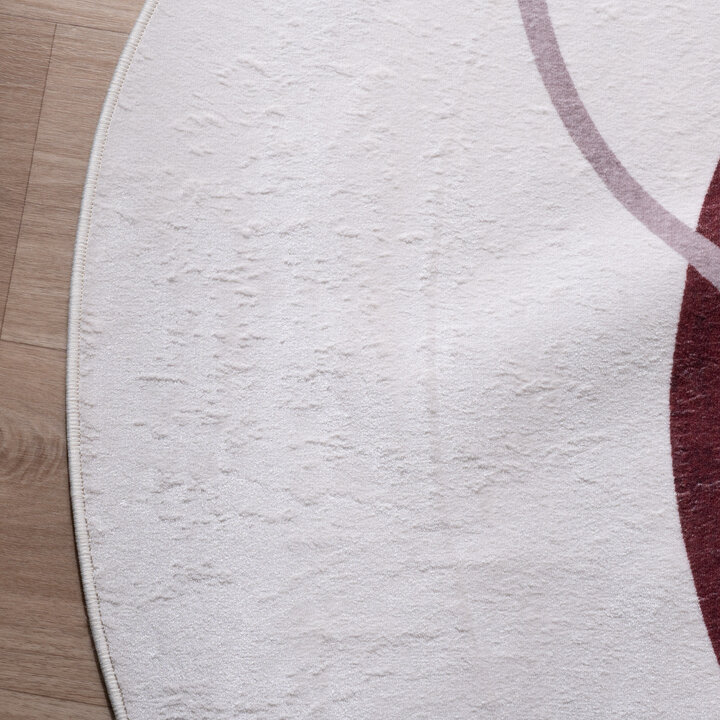 Teppich Organisch - Elyra Rot Beige - 4