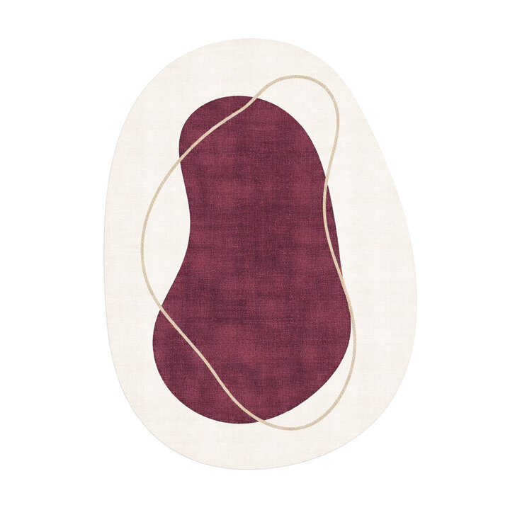 Teppich Organisch - Elyra Rot Beige - 1
