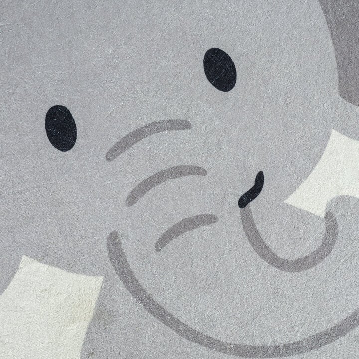 Waschbarer Spielteppich Rund - Sammy Elephant Grau - 3