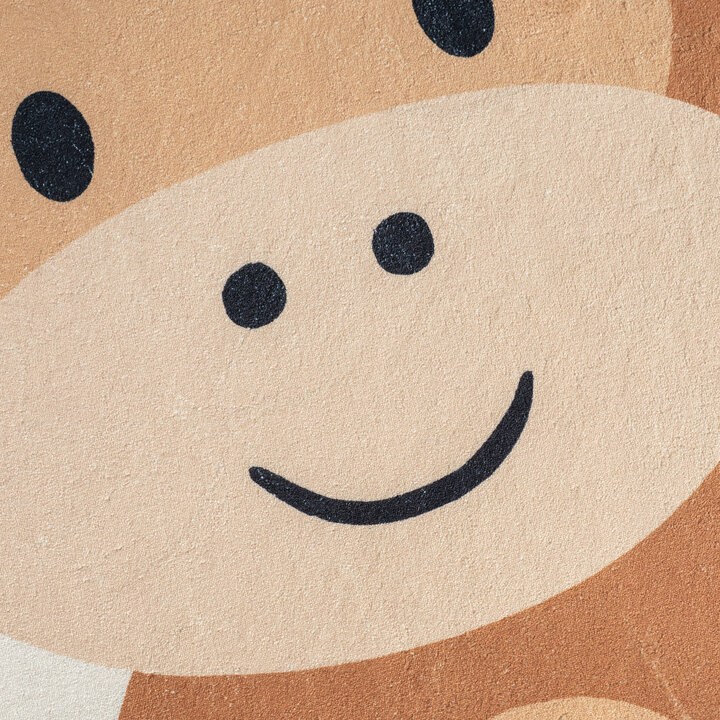 Waschbarer Spielteppich Rund - Sammy Monkey Braun - 3