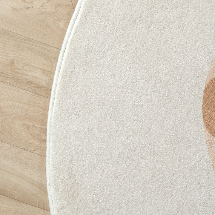 Waschbarer Spielteppich Rund - Sammy Giraffe Beige - 4