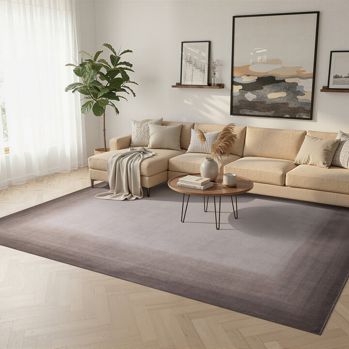 Moderner Teppich - Clarke Border Braun