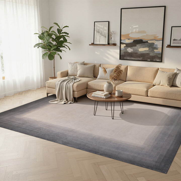 Moderner Teppich - Clarke Border Grau