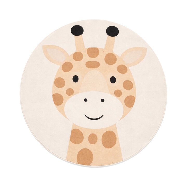 Waschbarer Spielteppich Rund - Sammy Giraffe Beige - 1