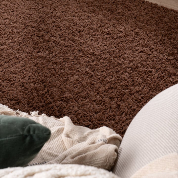 Flauschiger Teppich Rund - Bobby Dunkelbraun - 2