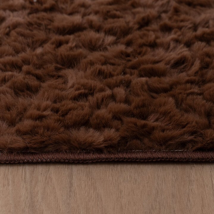 Flauschiger Teppich Rund - Bobby Dunkelbraun - 5