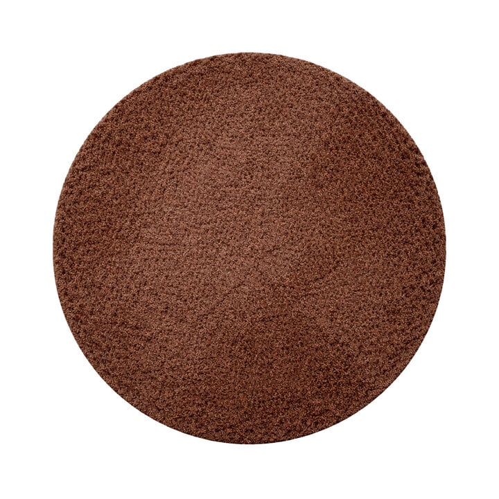 Flauschiger Teppich Rund - Bobby Dunkelbraun - 1