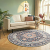 Teppich Vintage Rund - Imagine Medaillon Blau - thumbnail