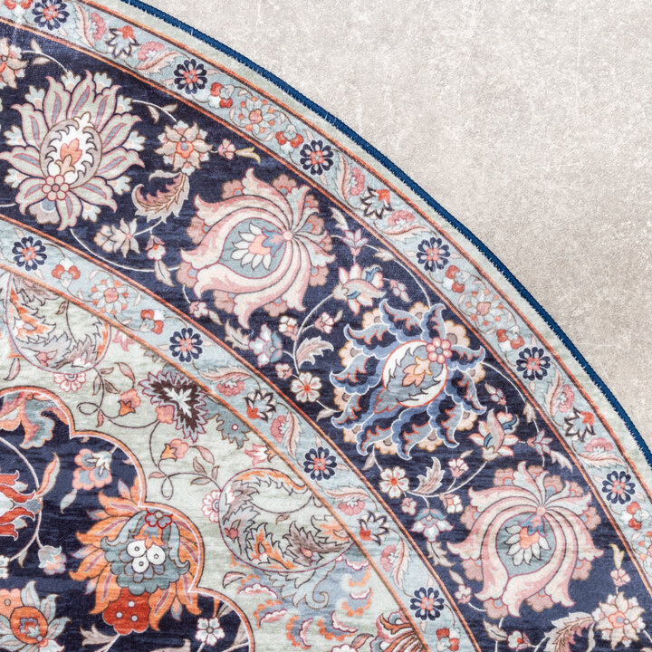 Teppich Vintage Rund - Imagine Medaillon Blau - 4
