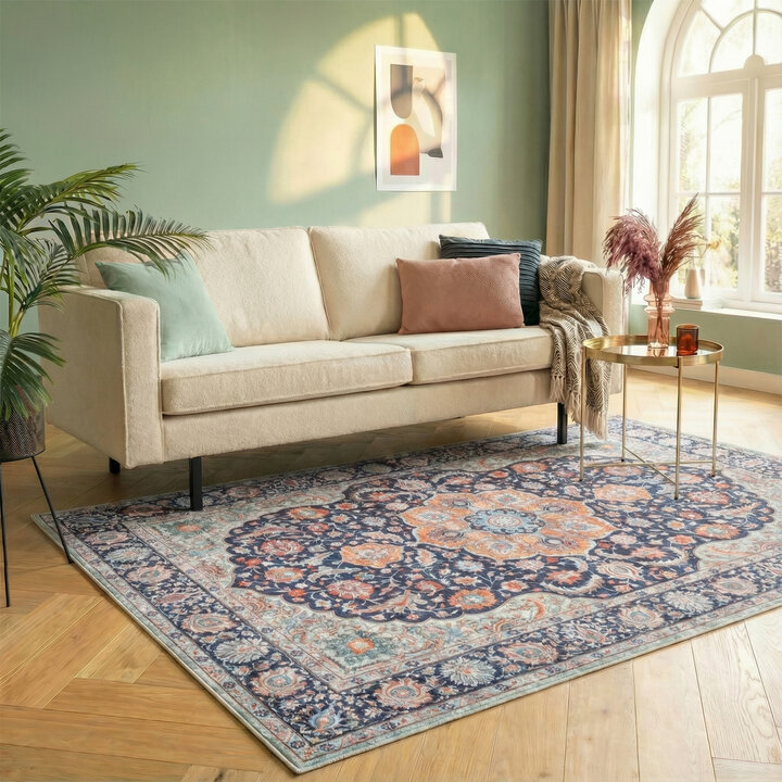 Teppich Vintage - Imagine Medaillon Blau