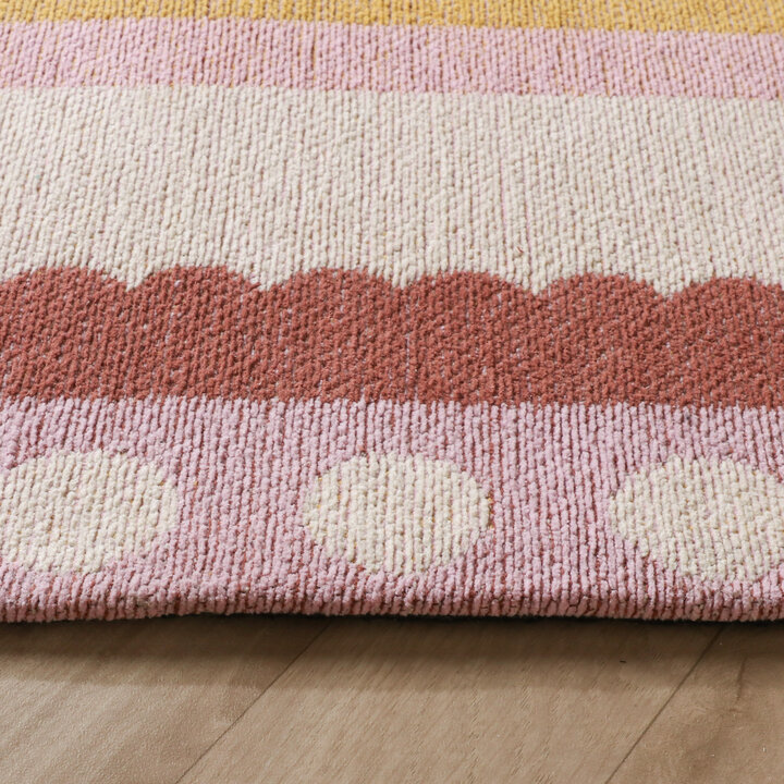 Baumwollteppich - Nola Border Rosa - 5