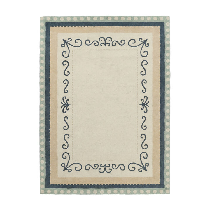 Baumwollteppich - Nola Border Grün - 1