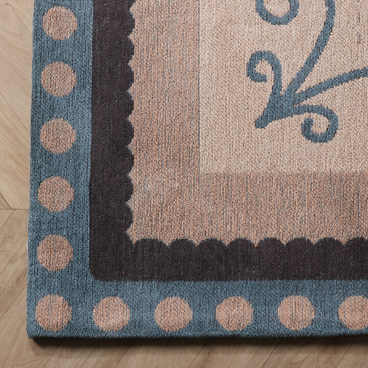 Baumwollteppich - Nola Border Blau - 4