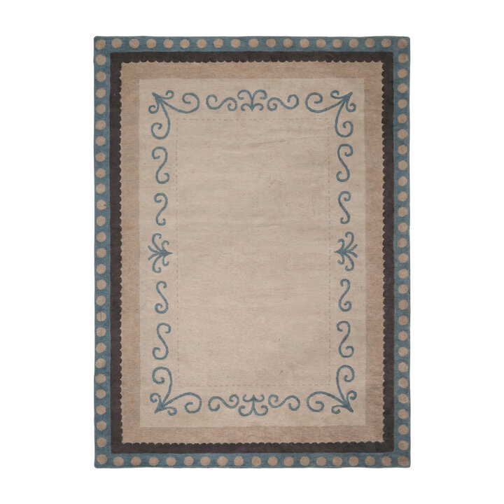 Baumwollteppich - Nola Border Blau - 1