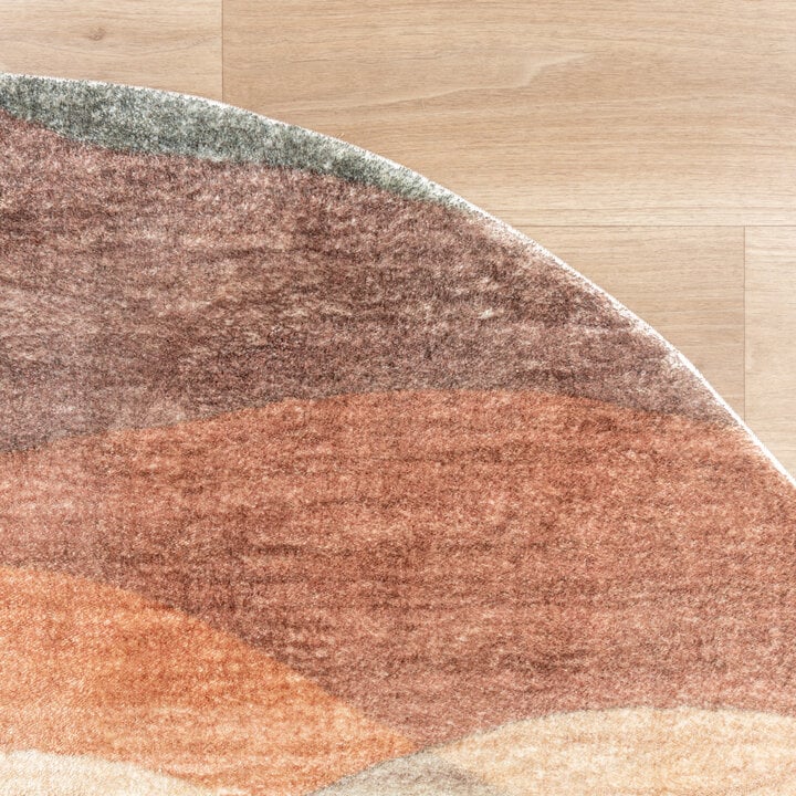 Moderner Teppich Rund - Field Terra Rot - 3