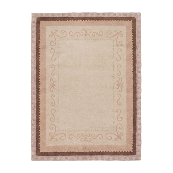 Baumwollteppich - Nola Border Beige - 1