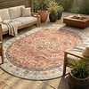 Vintage Gartenteppich Oval - Santo Flora Terrakotta - thumbnail