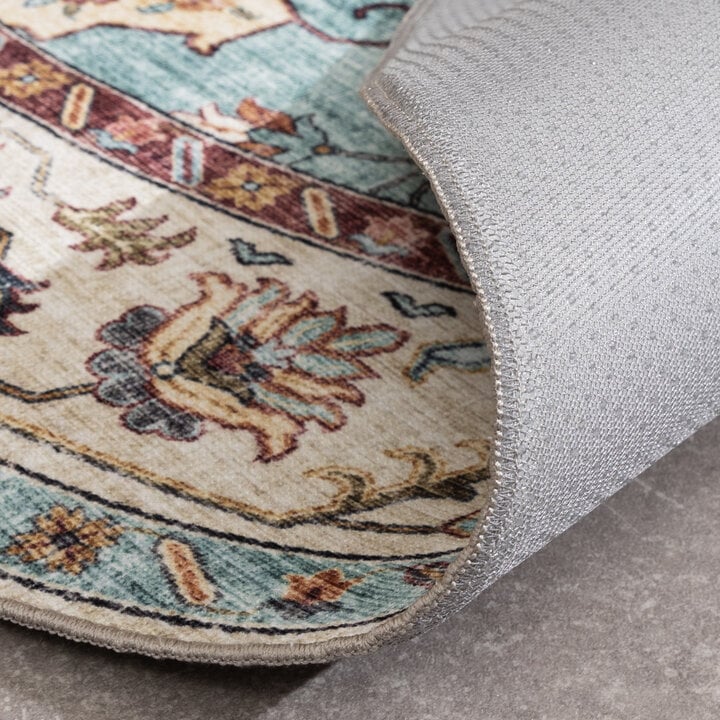 Vintage Gartenteppich Rund - Santo Mandala Hellblau - 6