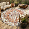 Vintage Gartenteppich Rund - Santo Medaillon Terrakotta - thumbnail