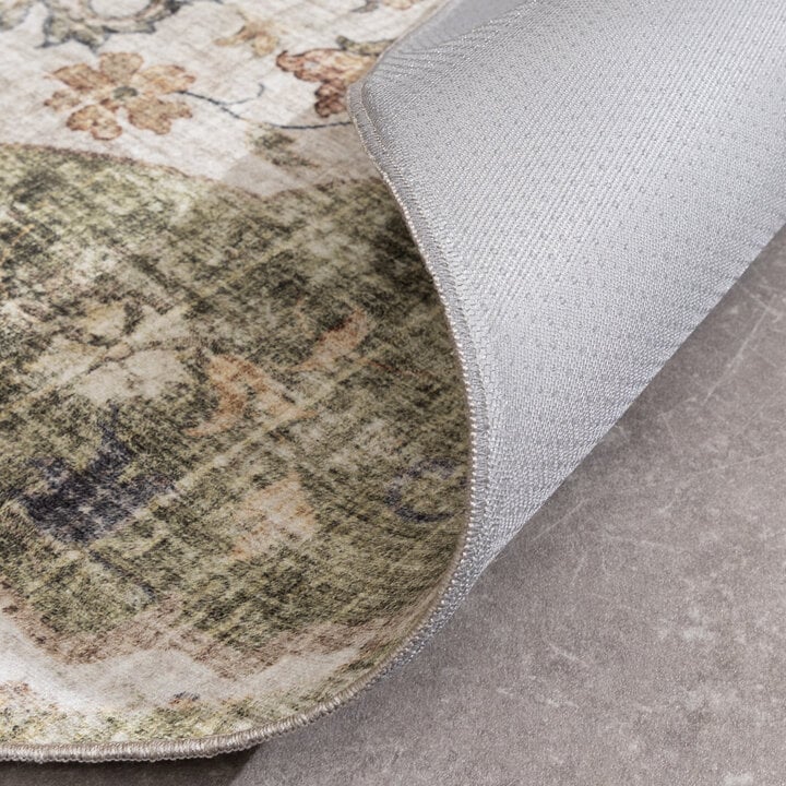 Vintage Gartenteppich Rund - Santo Mandala Grün - 6