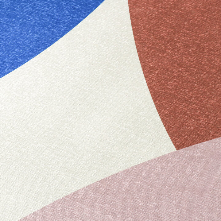 Geometrischer Teppich - Swing Circles Blau Rosa  - 3