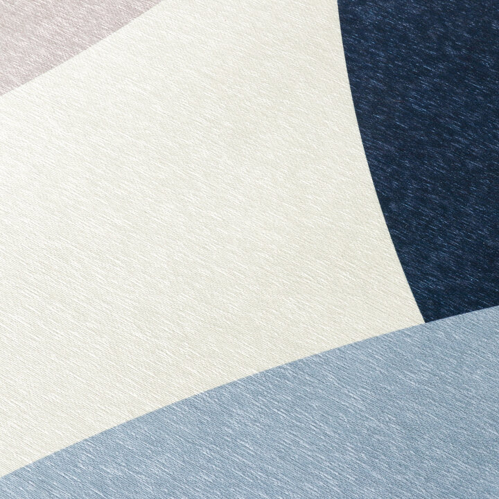 Geometrischer Teppich - Swing Circles Blau Braun - 3