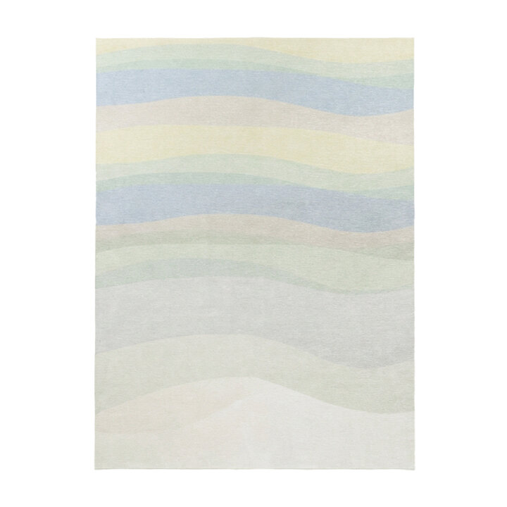 Geometrischer Teppich - Swing Waves Blau Grün  - 1