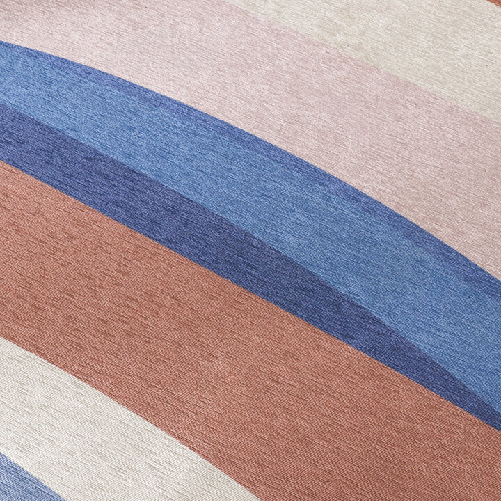 Geometrischer Teppich - Swing Waves Blau Rosa  - 3