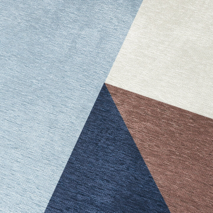 Geometrischer Teppich - Swing Shapes Blau Braun - 3