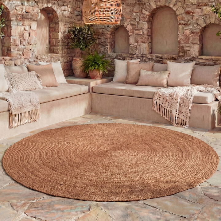 In- & Outdoor Jute Teppich Rund - Bali Terra