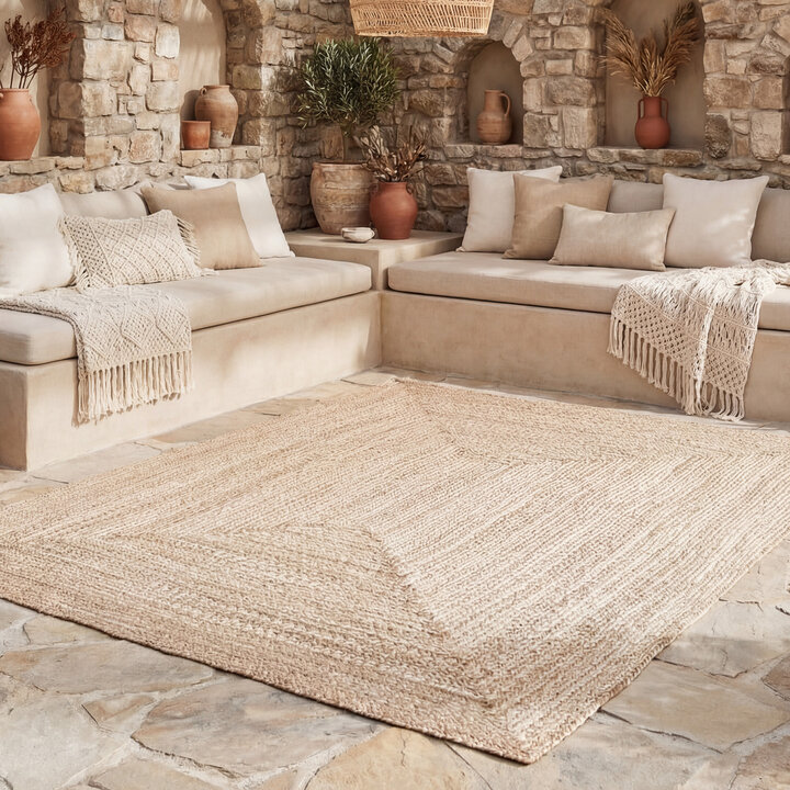 In- & Outdoor Jute Teppich - Bali Braun