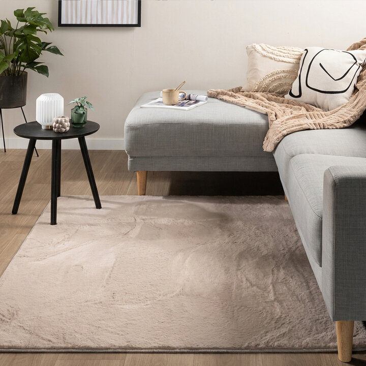 Flauschiger Teppich Quadratisch - Cozy Taupe