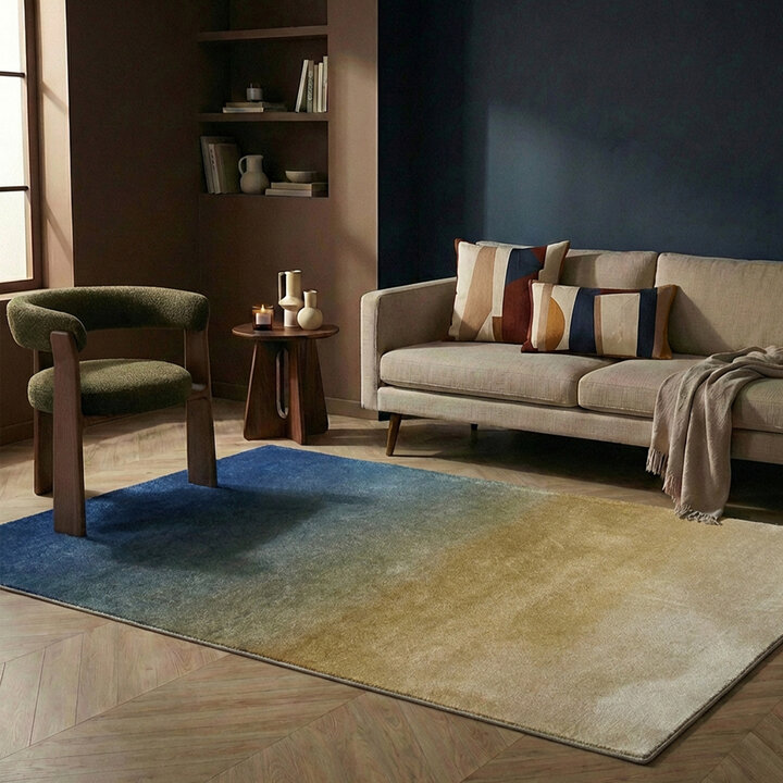 Teppich Abstrakt - Mellow Blau Gelb