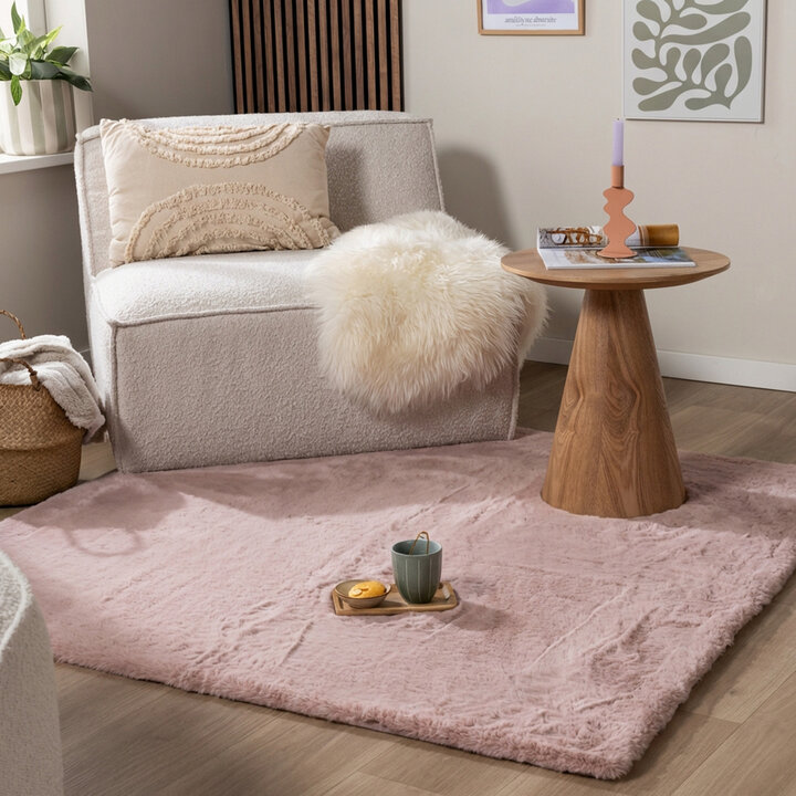 Hochflor Teppich Quadratisch - Comfy Supreme Rosa