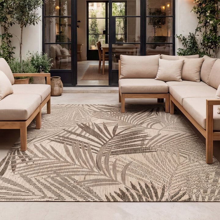 In- & Outdoor Teppich - Tiga Palm Taupe