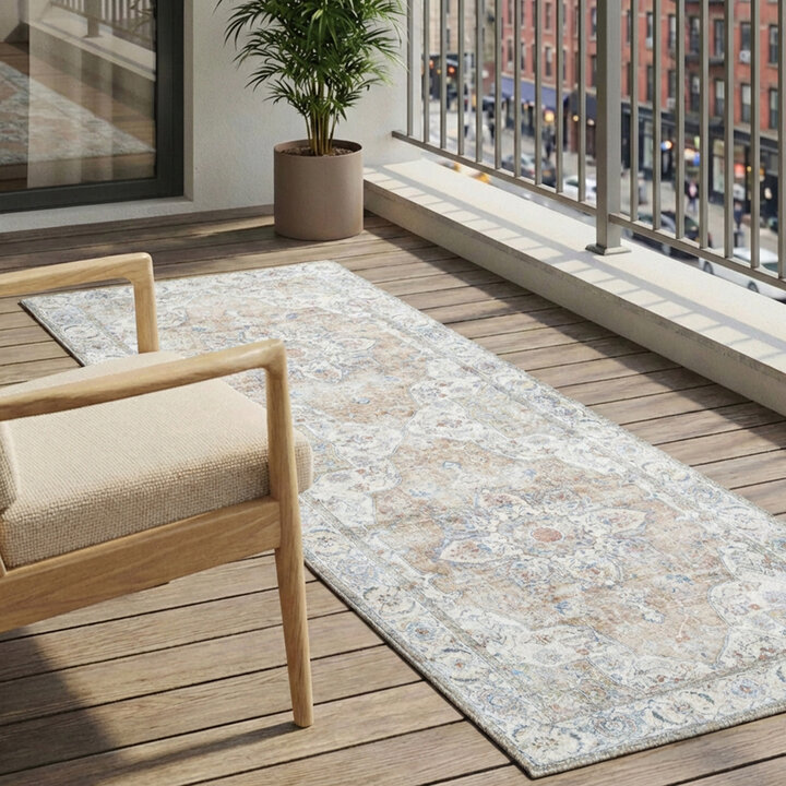 Waschbarer Läufer - Domingo Mandala Beige