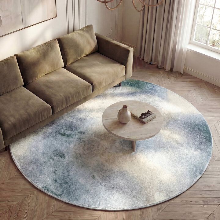 Designer Teppich Rund - Lunara Grau