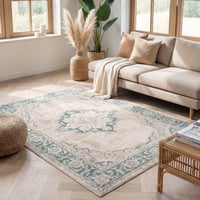 Teppich Vintage - Spring Medaillon Creme Grün