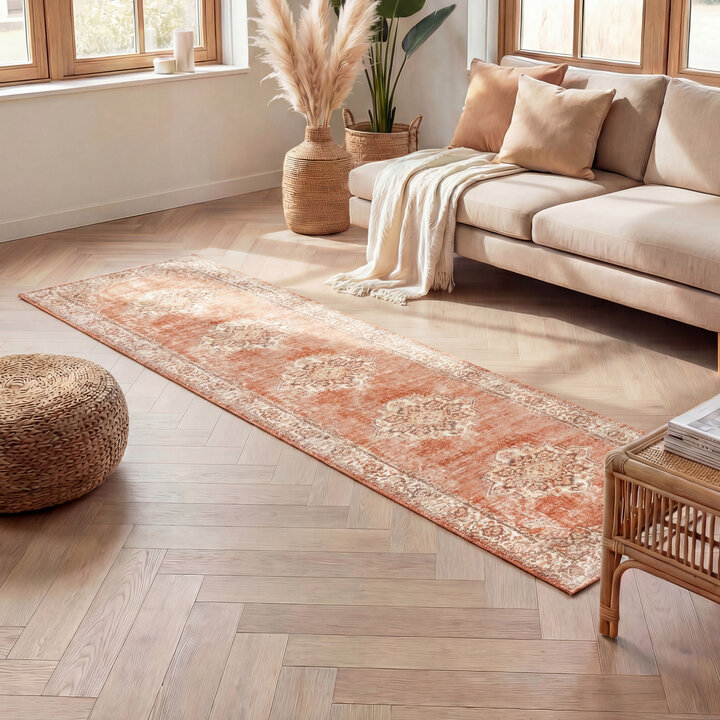 Vintage Läufer - Spring Medaillon Terracotta Creme