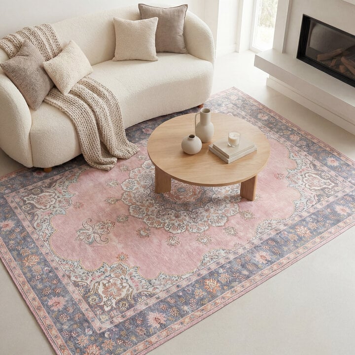 Teppich Vintage - Lily Medaillon Rosa