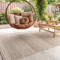 In- & Outdoor Jute Teppich - Nomad Aztec Creme