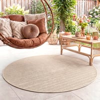 In- & Outdoor Jute Teppich Rund - Nomad Melange Creme