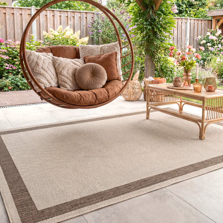In- & Outdoor Jute Teppich - Nomad Edge Creme